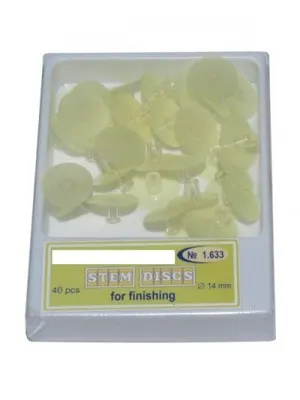 Dyski polerujące z trzonkiem 40szt. 14mm żółte + 3 mandrelki