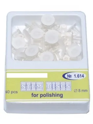 Dyski polerujące z trzonkiem 40szt. 8mm białe + 3 mandrelki