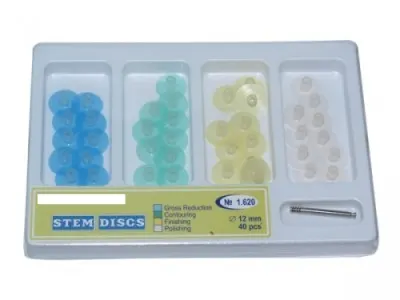 Dyski polerujące z trzonkiem set 40szt 12mm + 3 mandrelki / Asortyment
