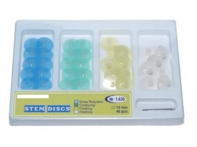 Dyski polerujące z trzonkiem set 40szt 14mm + 3 mandrelki / Asortyment