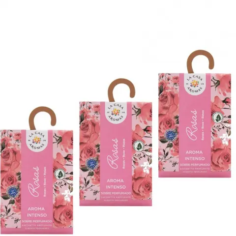 LA CASA DE LOS AROMAS INTENSO Saszetka zapachowa RÓŻA 100 ml, pakiet 3 opakowań