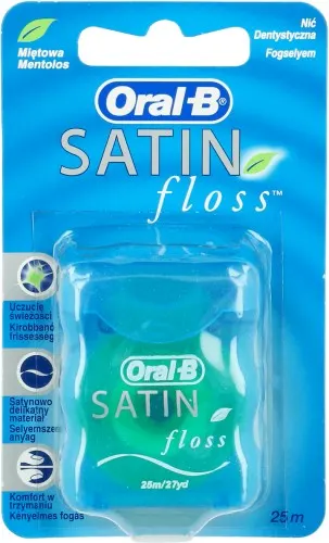 ORAL-B Satin Floss - Nić dentystyczna miętowa 25m