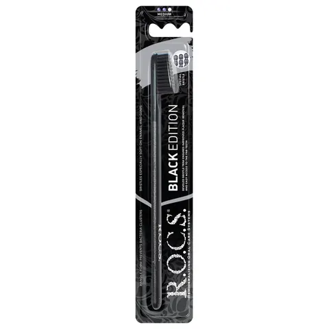 ROCS Szczoteczka do zębów medium Black Edition