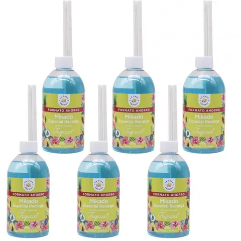 LA CASA DE LOS AROMAS INTENSO Płyn zapachowy TROPICAL 500 ml, pakiet 6 opakowań