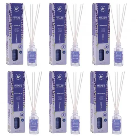 LA CASA DE LOS AROMAS Patyczki zapachowe LAWENDA 30 ml, pakiet 6 opakowań