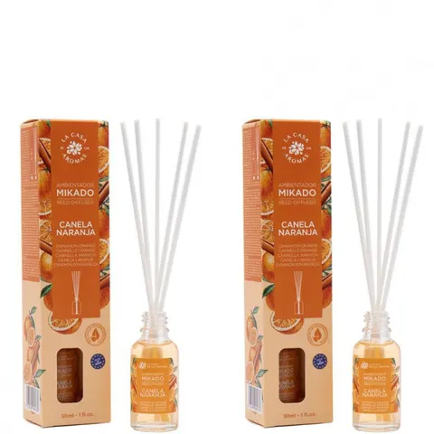 LA CASA DE LOS AROMAS Patyczki zapachowe CYNAMON - POMARAŃCZA 30 ml, pakiet 2 opakowań