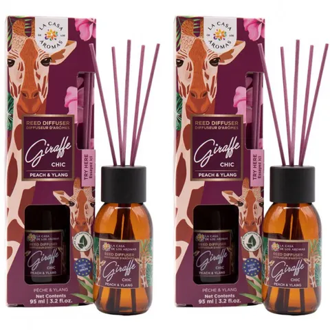 LA CASA DE LOS AROMAS SAFARI Patyczki zapachowe GIRAFFE CHIC 95 ml, pakiet 2 opakowań
