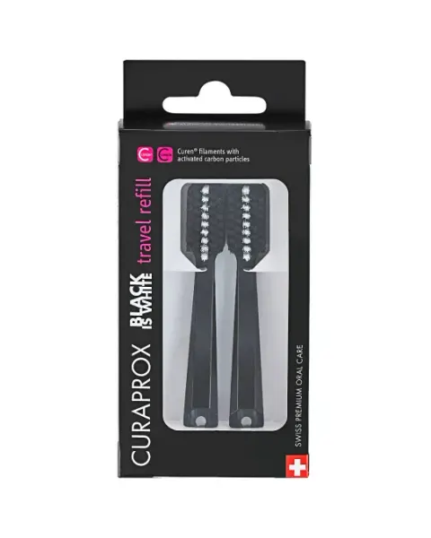 Curaprox Black is White travel set uzupełnienie 2x