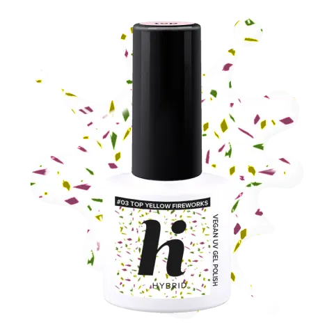 hi hybrid Top No Wipe Yellow Fireworks #02 - 5ml