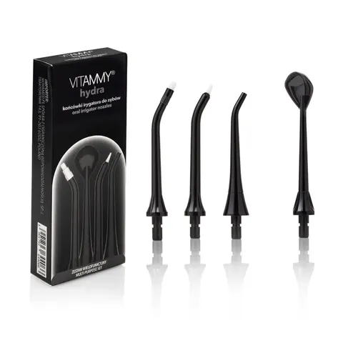 VITAMMY HYDRA CZARNE Końcówki do irygatora, wielofunkcyjne, 4 szt.