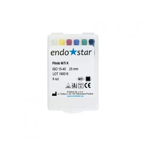 Endostar Pilniki NiTi K, 31mm, 15-40 ass 6 szt