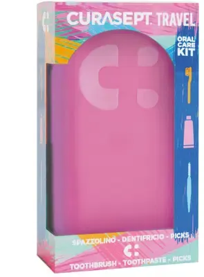 CURASEPT TRAVEL ORAL CARE KIT - Różowy