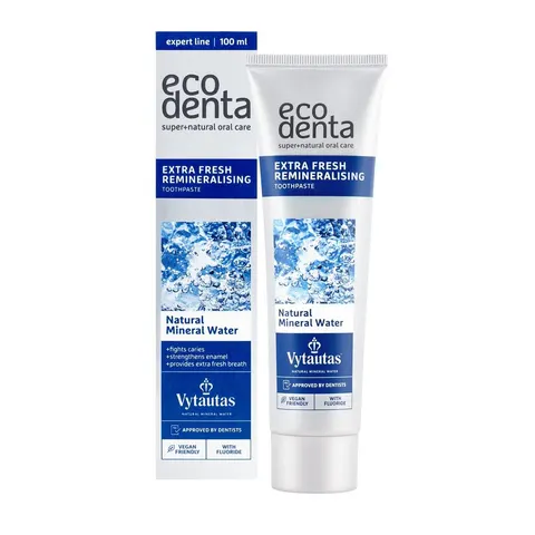 ECODENTA PASTA expert line EXTRA FRESH REMINERALISING 100ml z wodą mineralną