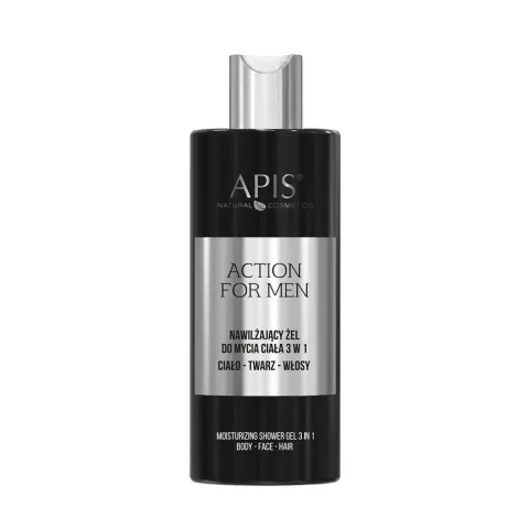 Apis ACTION FOR MEN - Nawilżający żel do mycia ciała 3w1 500 ml