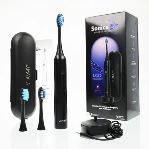 VITAMMY SONICE 5+ BLACK Szczoteczka Soniczna do zębów, 5 trybów, wyświetlacz, timer