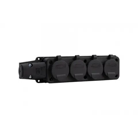 Listwa gumowa 4x230V 16A IP54 czarna