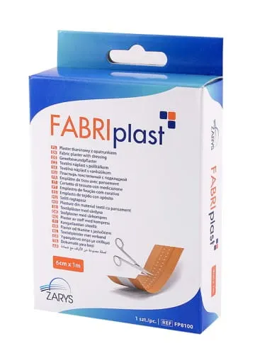 Plaster tkaninowy z opatrunkiem 8cmx1m FABRIplast