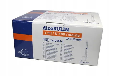 STRZYKAWKI U40 INSULINOWE 1ml 0,40X13mm 100szt