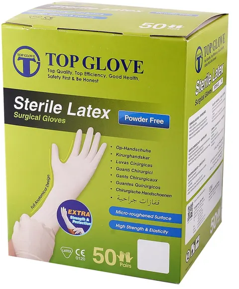 Rękawice chirurgiczne bezpudrowe TopGlove 50 par