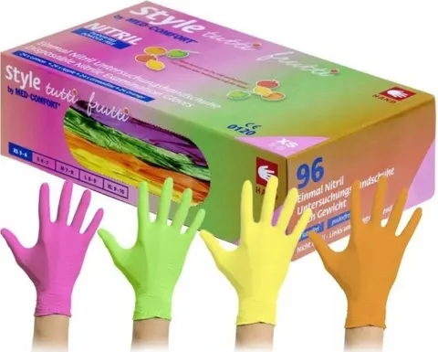 Rękawice nitrylowe kolorowe TUTTI FRUTTI rozm.L a'96 sztuk