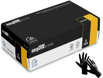 Rękawice nitrylowe czarne XL easyCare 100szt