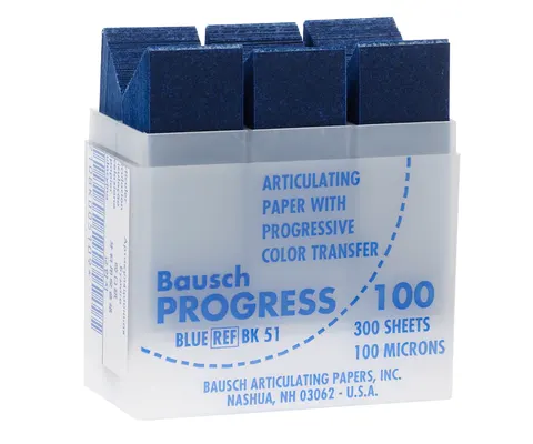 Kalka artykulacyjna 100µ niebieska 300 szt. BK 51 Bausch
