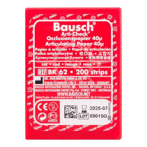 Kalka w paskach 40µ czerwona 200 szt. BK 62 Bausch