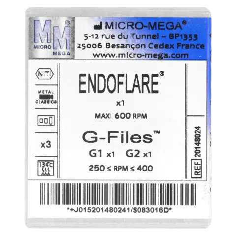 Pilniki G-FILES x 2 szt. + ENDOFLARE x 1 szt. Micro-Mega
