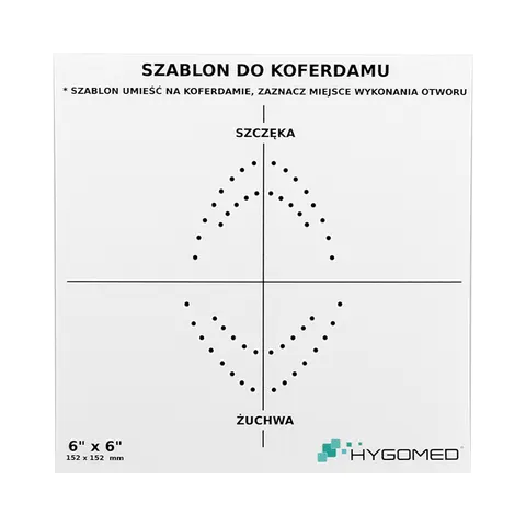Szablon do koferdamu 6 x 6 Hygomed