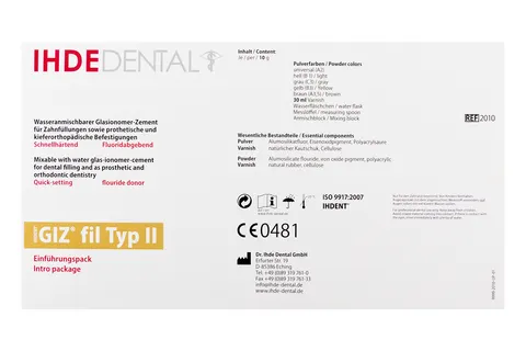 GIZ fil Typ II Zestaw 10 g x 5 szt. + 30 ml IHDE DENTAL
