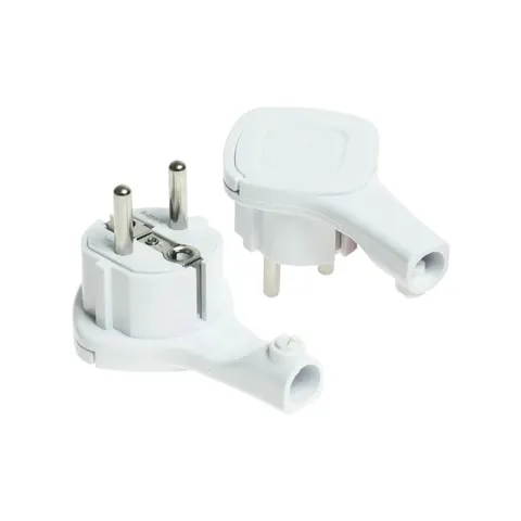 Wtyczka kątowa płaska, BIAŁA, 230V, WT-16UP; W-97615, PLASTROL