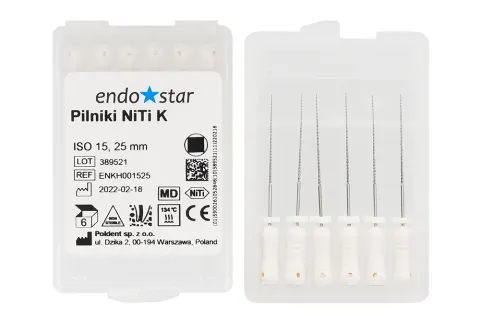 Pilniki NiTi K-Files 6 szt. Endostar