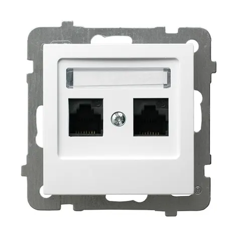 AS Gniazdo komputerowe podwójne RJ45 kat.5e MMC, białe; GPK-2G/K/m/00 OSPEL