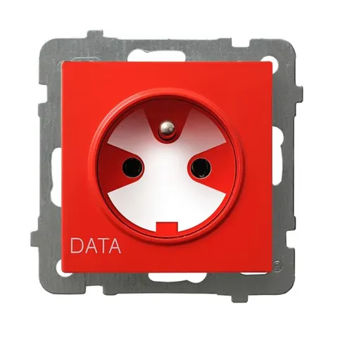 AS gniazdo pojedyncze z uziemieniem DATA BIAŁY