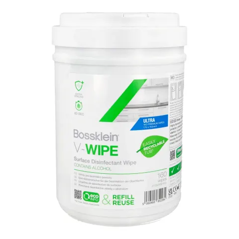 Chusteczki alkoholowe Bossklein V-Wipe w pojemniku 160 szt.
