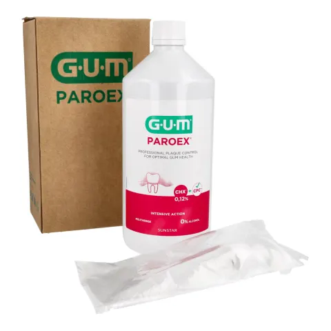 Płyn do płukania ust PAROEX GUM 0,12% 1 l z pompką
