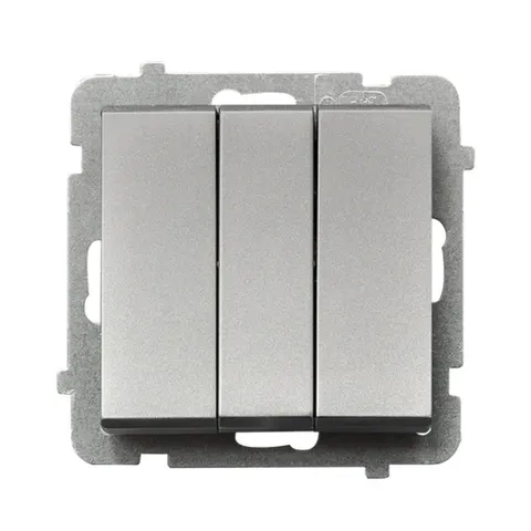 SONATA łącznik potrójny bez ramki SREBRO MAT