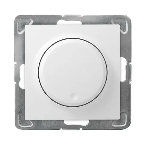 IMPRESJA ściemniacz przyciskowo-obrotowy, bez ramki 40-400W, 230V~50Hz, zaciski gwintowe BIAŁY