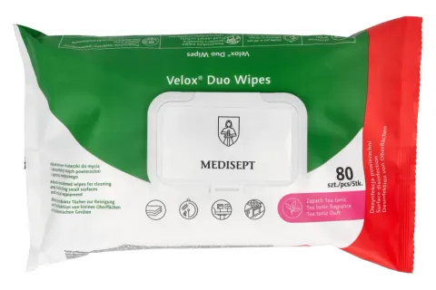 Chusteczki alkoholowe Velox Duo Wipes tea tonic flow pack 80 szt. Medisept