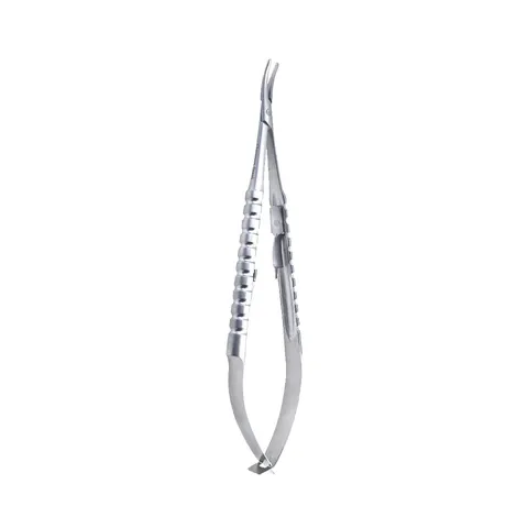 Igłotrzymacz Castroviejo wygięty, okrągła rączka 14 cm