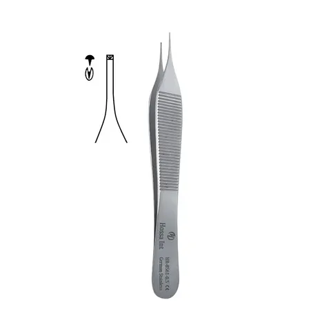 Pęseta Adson mikrochirurgiczna 0.5 mm z ząbkami 1x2
