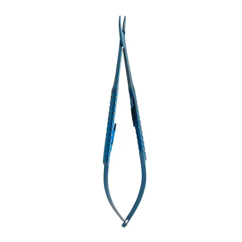 Igłotrzymacz mikrochirurgiczny tytanowy zagięty 18 cm