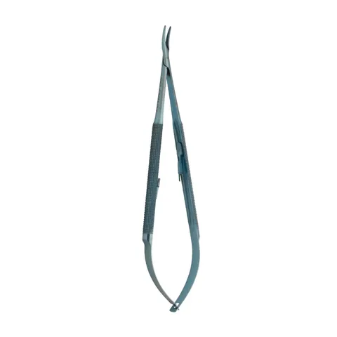 Igłotrzymacz mikrochirurgiczny tytanowy zagięty 17 cm