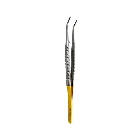Pęseta mikrochirurgiczna T.C. Gold zagięta 15 cm