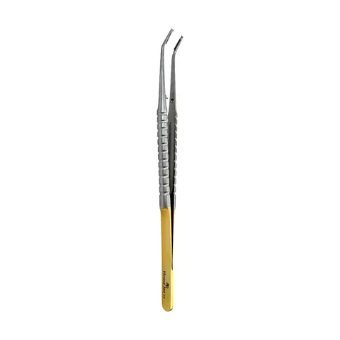 Pęseta mikrochirurgiczna T.C. Gold zagięta 18 cm