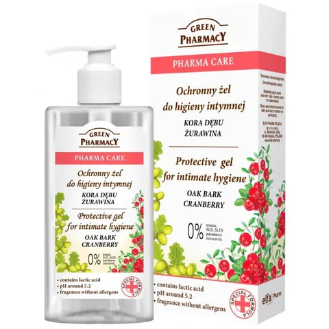 GREEN PHARMACY ŻEL DO HIGIENY INTYMNEJ 300ML KORA DĘBU I ŻURAWINA OCHRONNY
