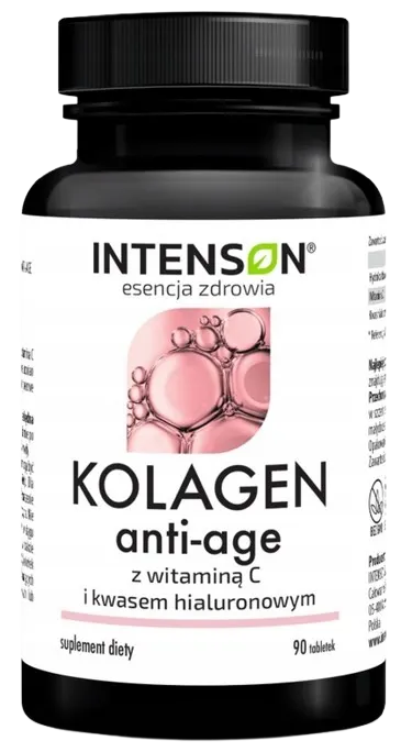 Anti-age Kolagen + Hialuron + Witamina C, Intenson, 90 tabletek