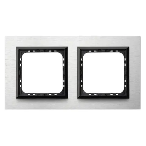SONATA ramka podwójna SZCZOTKOWANE ALUMINIUM