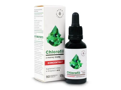 Chlorofil z Morwy Białej Koncentrat Krople 30ml - Aura Herbals
