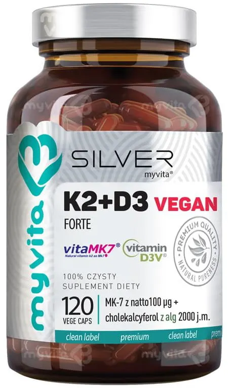 Witamina K2+D3 Forte VEGAN SILVER PURE, MyVita